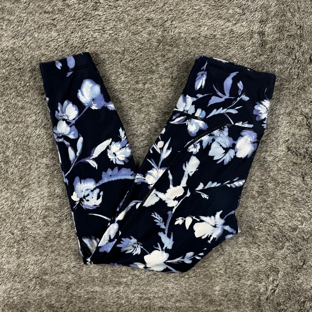 Athleta Salutation 7/8 Tight Women's Small Blue Floral